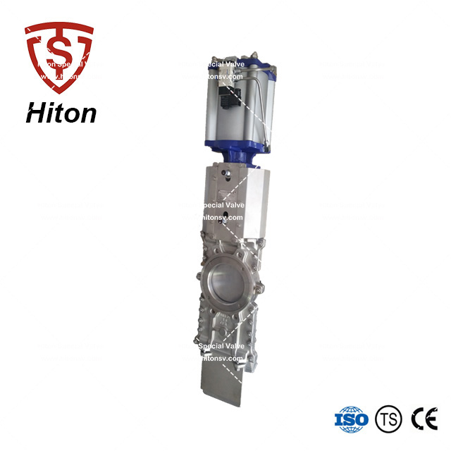 對夾穿透式刀型閘（zhá）閥